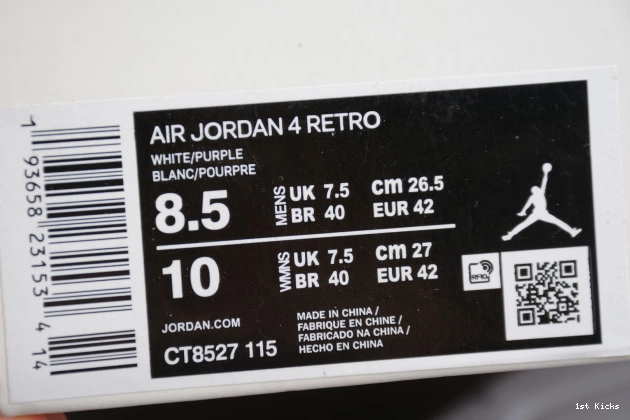 Court Purple 4 Jordan Air CT8527-115 0610